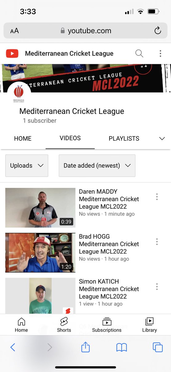 EXCITING news!!
‘Mediterranean Cricket League’ YouTube channel has just gone live!!!!!!! Please subscribe to our channel 👊🇭🇷🏏💪 

#MediterraneanCricketLeague #CroatianCricketFederation #Croatia #CroatiaCricket #Zagreb #BradHogg #SimonKatich #DarrenMaddy #MCL2022 #4-8July2022