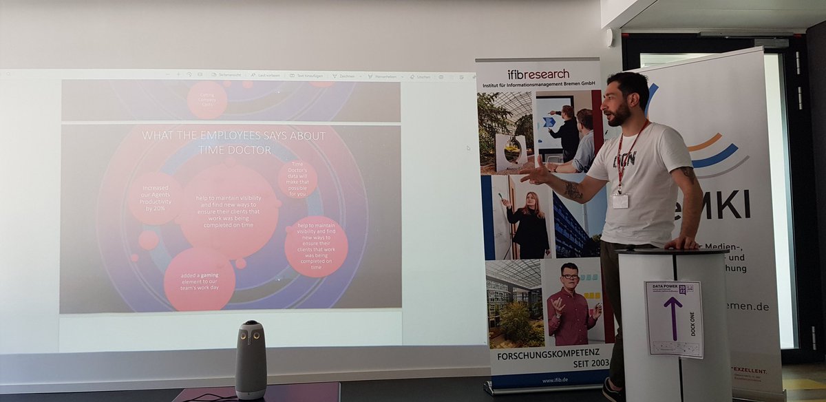 DataPowerConf's tweet image. Next on @fabriciobarili on work place surveillance and his research on two platforms that monitor and control every (non-)interaction of employees with their computers.

#TeamBremen #DataPower2022