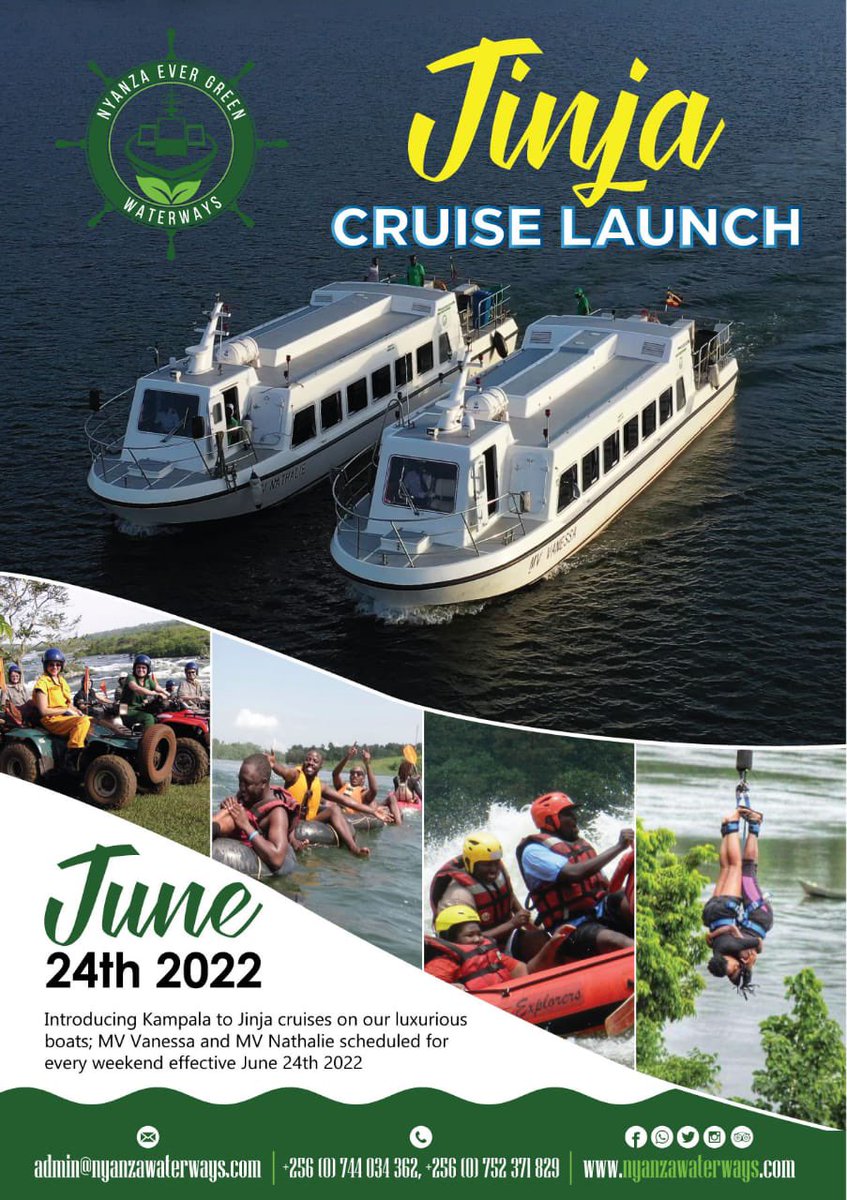 lukwagohalimah1's tweet photo. Mv Vanessa and MV Nathalie has launched kampala-jinja cruises. scheduled for every weekend.lets enjoy the cruise and avoid the road  traffic. @ToursGracious https://t.co/LMOT4ffluv
