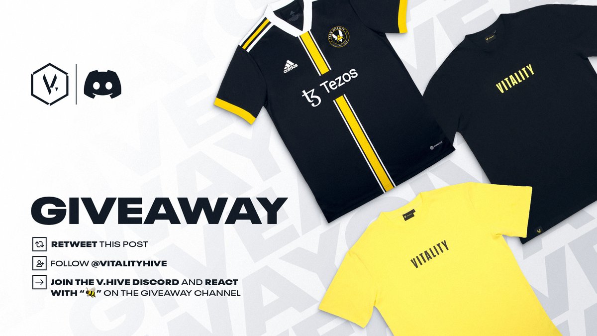 Vitality Hive π (@vitalityhive) on Twitter photo GIVEAWAY π¨
Upgrade your wardrobe with the new Vitality pro jersey & merchandise π
π RT this post
β
Follow <a href="/VitalityHive/">Vitality Hive π</a>
π₯ Join the VHive Discord (discord.gg/v-hive) and react with "π" on the Giveaway channel
Draw on 29/06 GLHF GIVEAWAY π¨
Upgrade your wardrobe with the new Vitality pro jersey & merchandise π
π RT this post
β
Follow <a href="/VitalityHive/">Vitality Hive π</a>
π₯ Join the VHive Discord (discord.gg/v-hive) and react with "π" on the Giveaway channel
Draw on 29/06 GLHF