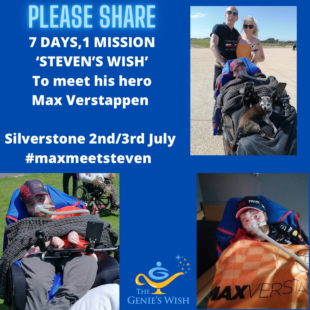TheGeniesWish's tweet photo. #maxmeetsteven 
Steven has a muscle waisting disorder and wants to meet his hero @Max33Verstappen Please help share and make this wish happen 🙏🏻
@Verstappen33 @1MaxVerstappen @redbullracing @F1 @SkySportsF1 @C4F1 @TheHornettesINA @MaVic009 @TheGeniesWish @redbull @carnextcom https://t.co/3uyElCdaKf