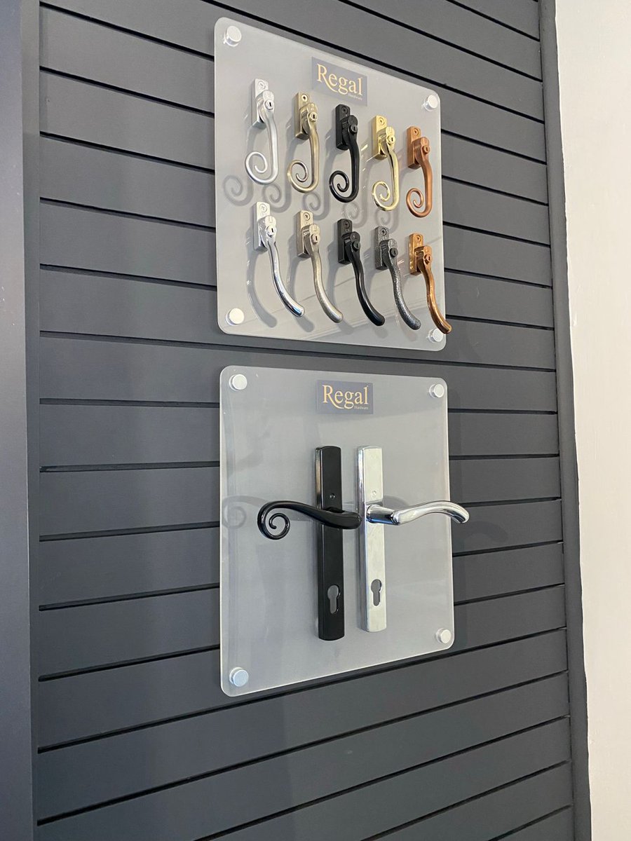 HWLWindows's tweet photo. Our new Regal Hardware window and door handle boards are now on display in our showroom!

How beautiful do these look; showing off the two designs and their wide range of colours?

Contact us today to order yours!

@residence9 @WindowWare #residencecollection #Hardware https://t.co/aJV9K2VIz3