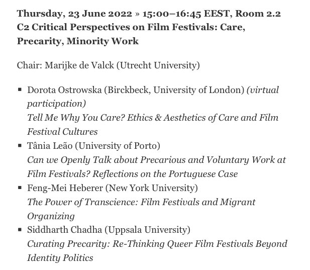 c360film's tweet image. Fantastic panel on Precarity of film festivals on behalf of ⁦@uu_media_comms⁩ at #NECS conference 2022 at Politechnica Bucharest