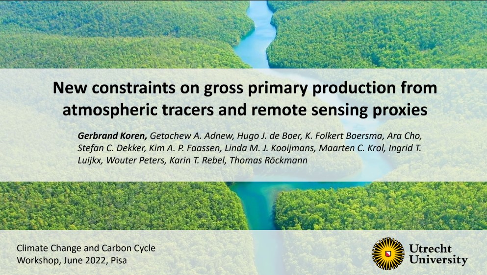 CNRDTA's tweet photo. Gerbrand Koren @UniUtrecht on New constraints on gross primary production from atmospheric tracers and remote sensing proxies #WSC4_Italy2022 #paleoclima #CNR_CarboNetwork #cnr #PastGlobalChanges https://t.co/4MzGt4I6uf