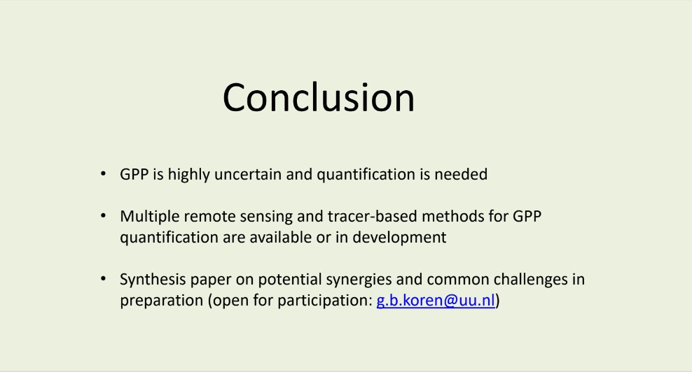 CNRDTA's tweet photo. Gerbrand Koren @UniUtrecht on New constraints on gross primary production from atmospheric tracers and remote sensing proxies #WSC4_Italy2022 #paleoclima #CNR_CarboNetwork #cnr #PastGlobalChanges https://t.co/4MzGt4I6uf