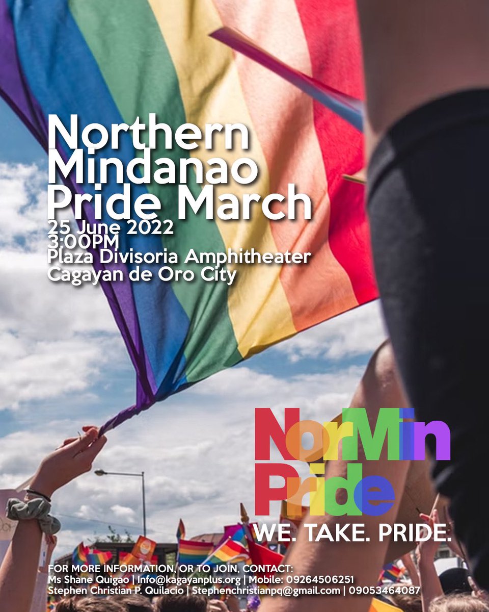 queeringryan's tweet photo. Marz, ka-vouge din ang Northern Mindanao Pride!
Join them at Cagayan De Oro City.
#NorthernMindanaoPride
#NorMinPride https://t.co/7zZyDZTwUr