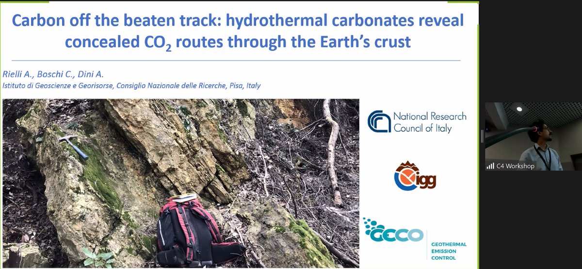 CNRDTA's tweet photo. Andrea Rielli on Carbon off the beaten track: hydrothermal carbonates reveal
concealed CO2 routes through the Earth’s crust #WSC4_Italy2022 #paleoclima #CNR_CarboNetwork #cnr #PastGlobalChanges https://t.co/4tH8t5w7Mr