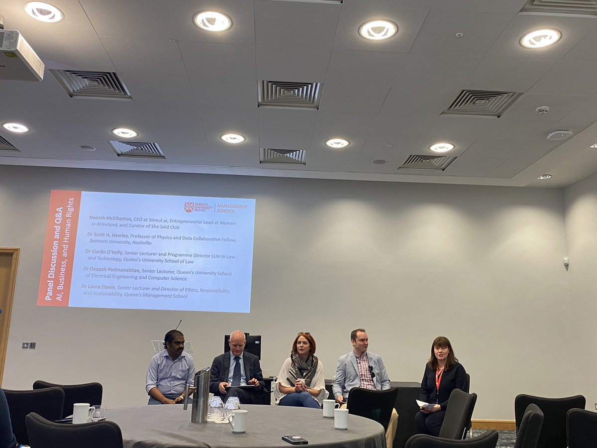 QUBBusiness (@qubbusiness) on Twitter photo This morning we kick off our #ArtificialIntelligence and Human Rights Business Breakfast with an introduction to our expert panel:
⭕️ Naomh McElhatton @naomhs
⭕️ Dr Scott Hawley <a href="/drscotthawley/">Scott H. Hawley</a>
⭕️ Dr Deepak Padmanahan
⭕️ Dr Ciaran O’Kelly This morning we kick off our #ArtificialIntelligence and Human Rights Business Breakfast with an introduction to our expert panel:
⭕️ Naomh McElhatton @naomhs
⭕️ Dr Scott Hawley <a href="/drscotthawley/">Scott H. Hawley</a>
⭕️ Dr Deepak Padmanahan
⭕️ Dr Ciaran O’Kelly