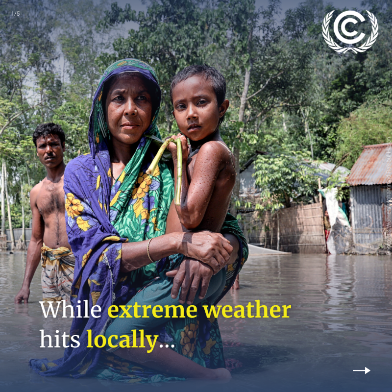 UNFCCC's tweet photo. We are in this together π
Helping countries most impacted by the #ClimateCrisis to build resilience against extreme weather, in fact, protects everyone.