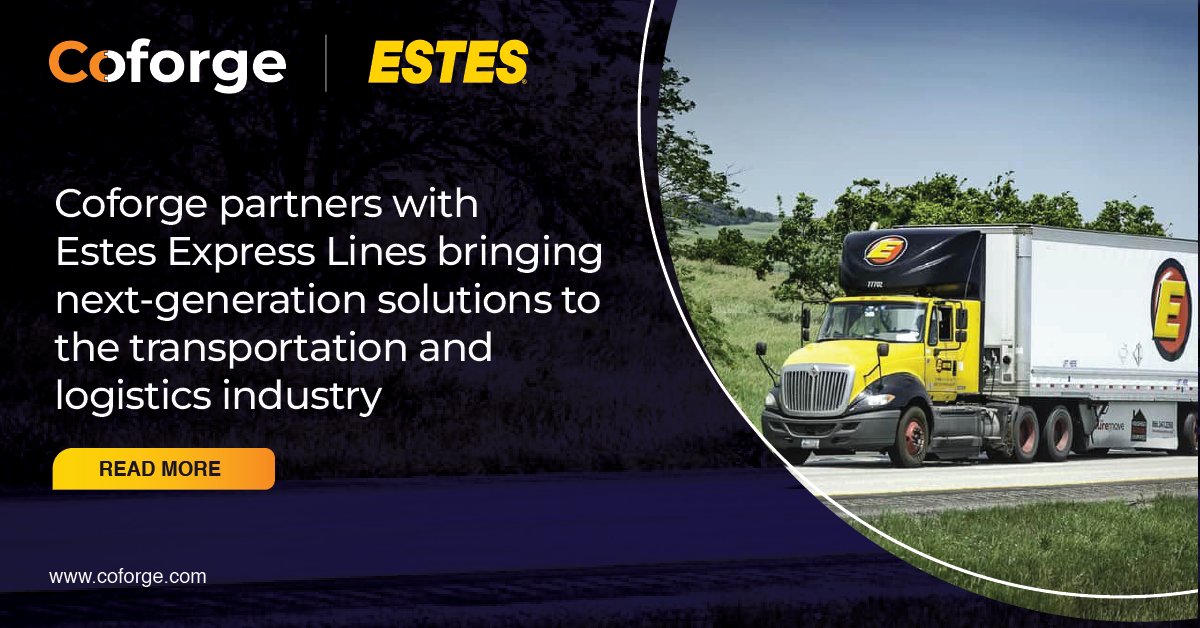 Coforge_Tech's tweet photo. Coforge partners with #EstesExpressLines; announces a new go-to-market for the #Transportation & #Logistics industry worldwide.
Read more: https://t.co/TQsZVJroUX
#EngageWithTheEmerging #automation https://t.co/8IDcdJPsIG