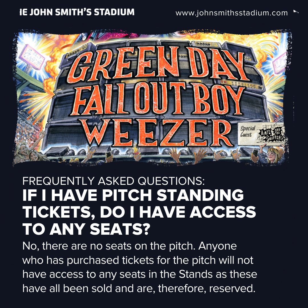 AccuStadium's tweet photo. With just 1️⃣ day to go (!!) - have you got any last minute burning questions about this weekend's Hella Mega Tour concert?
Have a look at some of our FAQ's to see if they help... ❓
#FAQs #concert #greenday #fallouboy #weezer #hellamegatour https://t.co/hSaONrKnFt