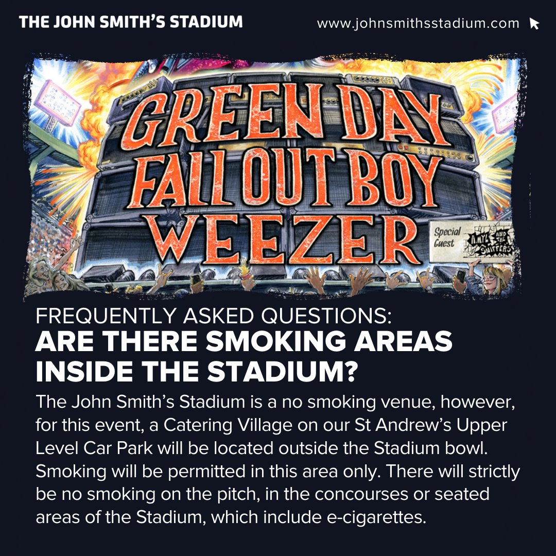 AccuStadium's tweet photo. With just 1️⃣ day to go (!!) - have you got any last minute burning questions about this weekend's Hella Mega Tour concert?
Have a look at some of our FAQ's to see if they help... ❓
#FAQs #concert #greenday #fallouboy #weezer #hellamegatour https://t.co/hSaONrKnFt