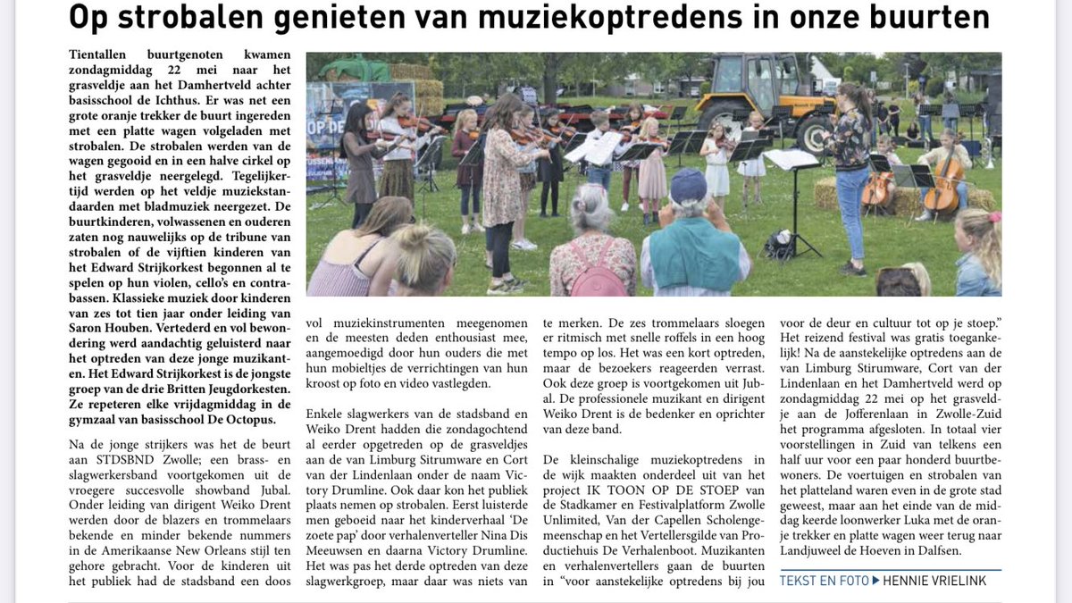 Een stukje in de Wijkkrant van Zwolle Zuid 💙

#STDSBND #Korpsspot #Korpsmuziek #GemeenteZwolle #muziekverbindt #WebblogZwolle #DeStentor #DePeperbus #DeSwollenaer #DeAssendorper #DeDiezerpoorter #Vinexpress #KleurrijkHoltenbroek #DeWijkkrantZwollezuid #ZwolleNu #StadshagenNieuws