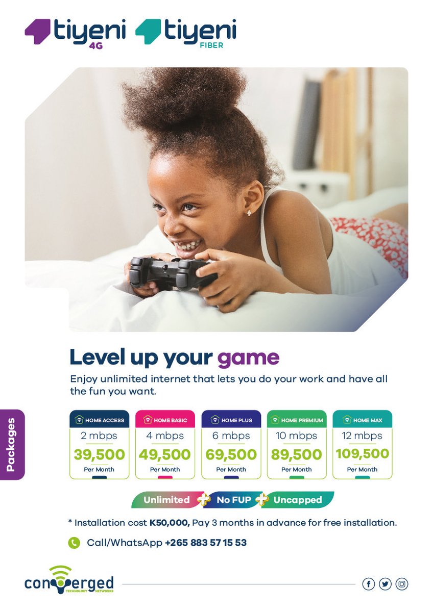 Lilongwe and Blantyre - we can now offer you Internet over Fiber Optic Cable! Talk to us on wa.me/265883571553