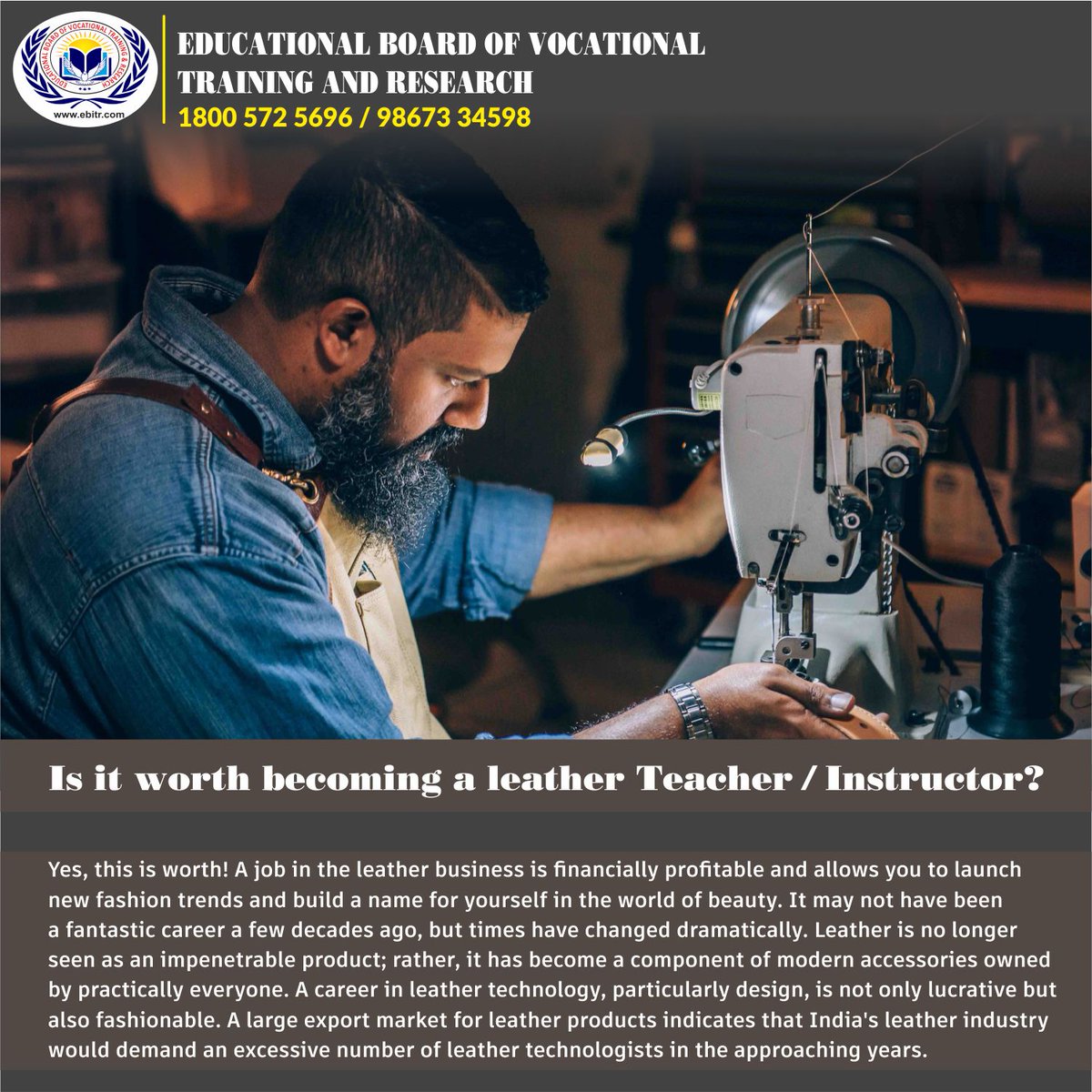 ebitrBoard's tweet photo. Is it worthwhile to become a leather teacher, or Is this the right job for me? https://t.co/rkZdiiRzho
