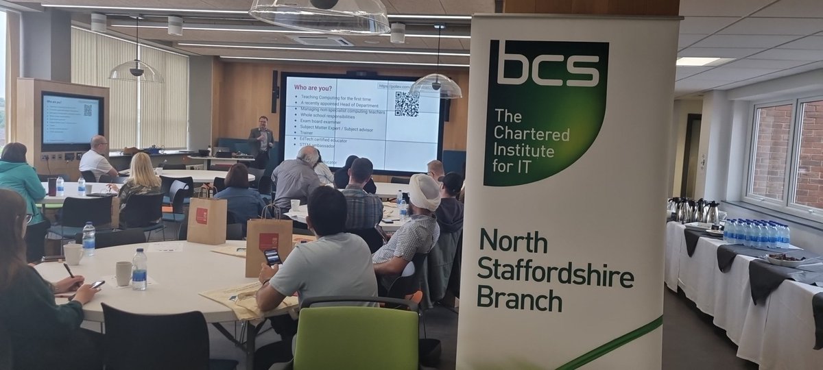 OldhamRobin's tweet photo. ... and so we kick off the Computer Science in Schools Conference in 2022 after covid @staffsuni @StaffsComputing supporting Computing teachers Can't be done without @AQA @OCR_ICT @bcs @Raspberry_Pi https://t.co/bLJXzef4JE