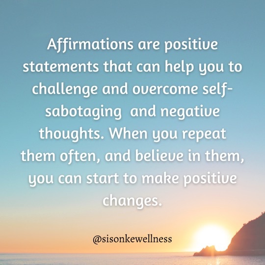 SisonkeWellness's tweet photo. A good positive affirmation can help you combat stress and increase the neural pathways in your brain. #affairmations #positiveaffirmations #mentalhealth #mentalhealthawareness https://t.co/klSldSoSTI