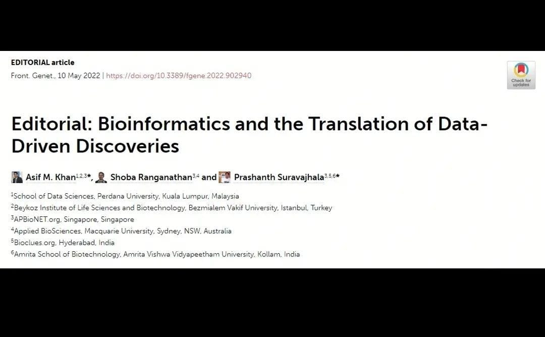 Happy to share the latest publication from our BILSAB Big Data and Bioinformatics Lab, an editorial in Frontiers in Genetics:  
frontiersin.org/articles/10.33…