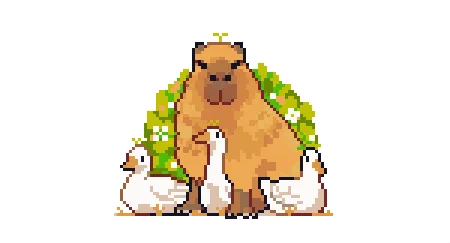 capybara and friends #pixelart #ドット絵 