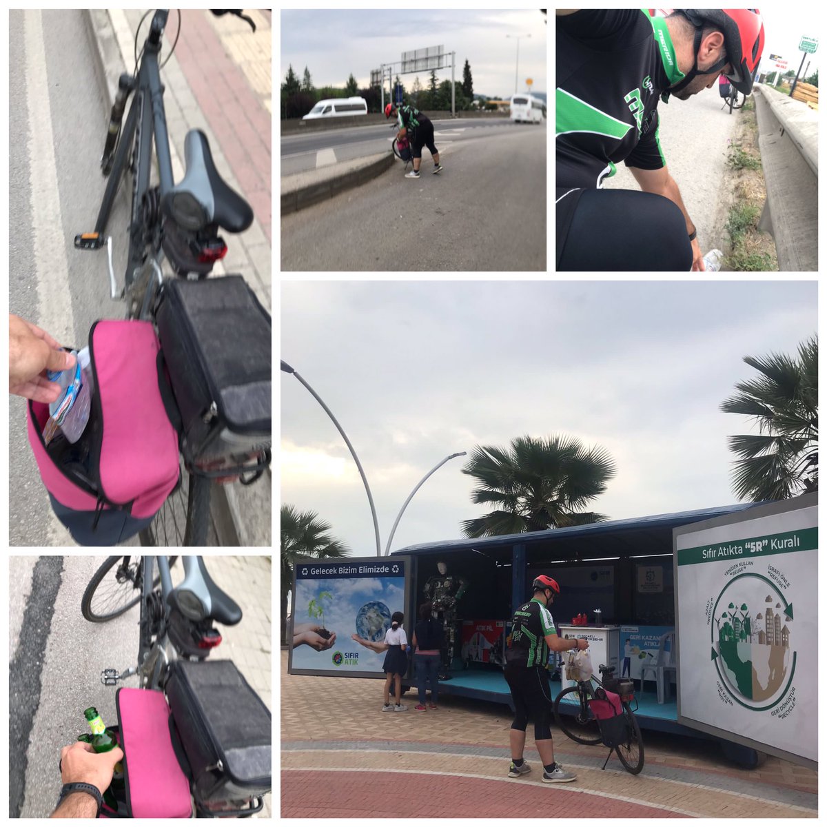 ozcnrsy's tweet photo. @CyclistTR Kocaeli gönüllüsü bisikletsever tarafından karayolunda yolları paylaşan bisikletlilete dikkat çekmek ve atıksız yaşam için yol kenarına atılan atıkları toplayıp @kocaelibld tarafından oluşturulan seyyar atık getirme merkezine teslim etmiştir. https://t.co/ZoGiNAJRSB