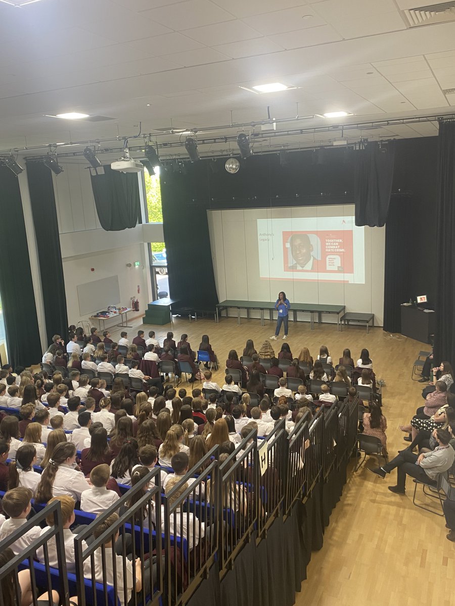 awf_liverpool's tweet photo. Our educator delivered some important messages on our Speak Out Stop Hate assemblies to around 1200 pupils at Rainford High. Some excellent questions were raised and great engagement throughout.  #speakoutstophate #generationforchange https://t.co/4LMXqqnwgt
