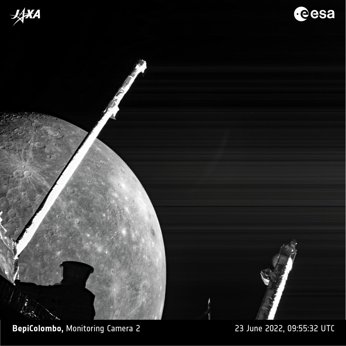 ESA_Bepi's tweet photo. Who's up for some second helpings of #Mercury?! 🤩

Here are our top picks from yesterday's #MercuryFlyby - one from each of @ESA_MTM's three #selfie cameras - enjoy! 

 👉https://t.co/l5H28wZBU6 #BepiColombo #ExploreFarther https://t.co/b82yTKXZ8E