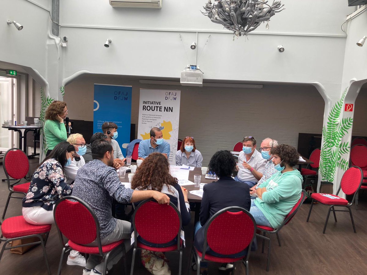 ofaj_dfjw's tweet photo. #RouteNN | Alle jungen Menschen müssen an einem Austausch teilnehmen können! Beim Netzwerktreffen mit Partnern aus @hautsdefrance & Nordrhein-Westfalen diskutieren wir über aktuelle Herausforderungen und Wiederaufnahme von 🇩🇪🇫🇷🇪🇺 Jugendbegegnungen #Klimaschutz #politischeBildung https://t.co/StOx7eCg0E