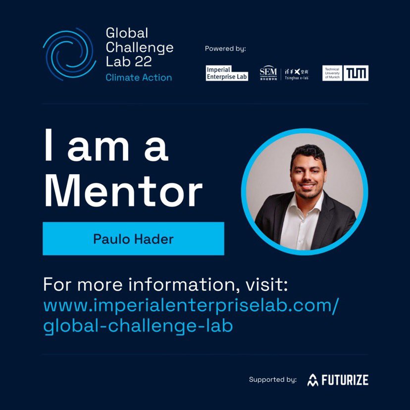 HaderPaulo's tweet photo. I will be a mentor at the Global Challenge Lab 2022 powered by @ICEnterpriseLab, @Tsinghua_Uni, @TU_Muenchen, and supported by @Futurize_Studio. #GCL22 https://t.co/NKDtKLxr0s