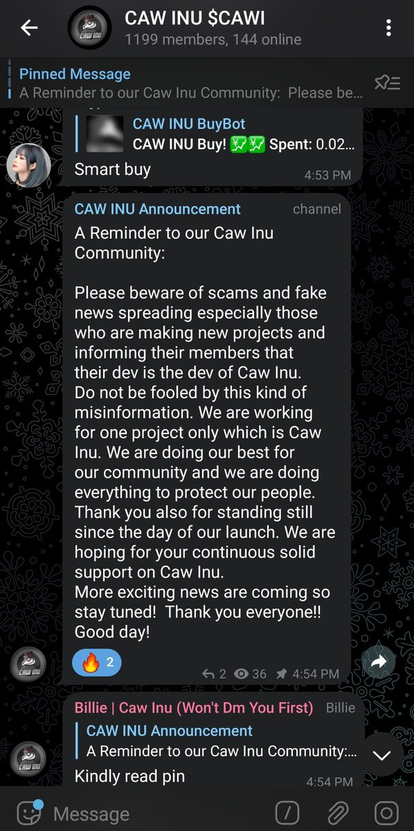 A Reminder to our Caw Inu Community: