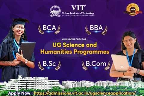 VIT_univ's tweet photo. Admissions are now open for all the UG #Science and #Humanities programmes at #VIT. Golden chance to pursue your #undergraduate degree at a place filled with opportunities!

Apply @ https://t.co/nzQMe18CK7

#UGProgramme #Admissions2022 #BCA #BBA #BSc #BCom https://t.co/zeXwPFxUbi