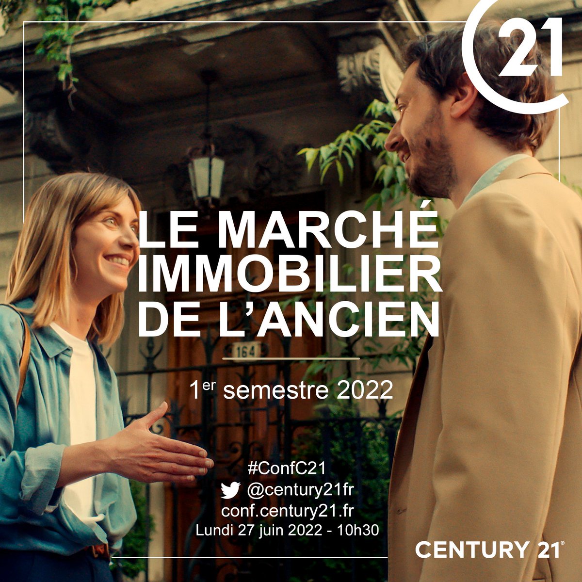 century21fr's tweet photo. Le #marché #immobilier de l'ancien : que s'est-il passé au 1er semestre 2022 ? 
Lundi 27 juin à 10h30 : Suivez le LIVE TWEET de la #Conférence de #Presse Century 21 France sur le compte Twitter @century21fr
#ConfC21 https://t.co/UT2FFUF1fZ