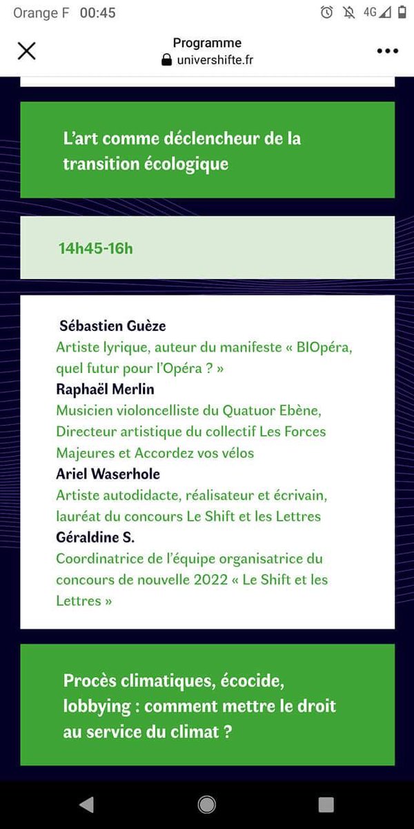 Grand honneur que cette invitation @theShiftPR0JECT table ronde des #univershifte Ça va décarboner sec.
Si l'intelligence humaine est une main, la science et l'art sont doigts. Pour #lookup et #agir le moins mal possible, partageons les savoirs et croisons les🤞 ! Avec #joie