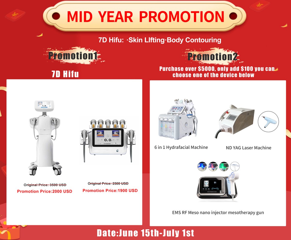 🔥🔥🔥

𝐌𝐈𝐃 𝐘𝐄𝐀𝐑 𝐏𝐑𝐎𝐌𝐎𝐓𝐈𝐎𝐍 !!!

𝟕𝐃 𝐇𝐈𝐅𝐔 𝐌𝐚𝐜𝐡𝐢𝐧𝐞

𝐀𝐩𝐩𝐥𝐢𝐜𝐚𝐭𝐢𝐨𝐧: 
1) Face Lifting
2) Skin Tightening
3) Body Contouring

Interested in? DM for more details 👏👏👏
.
.
.
#hifu #7dhifu #hifuskintightening #hifumachine #hifu7d #skintightening