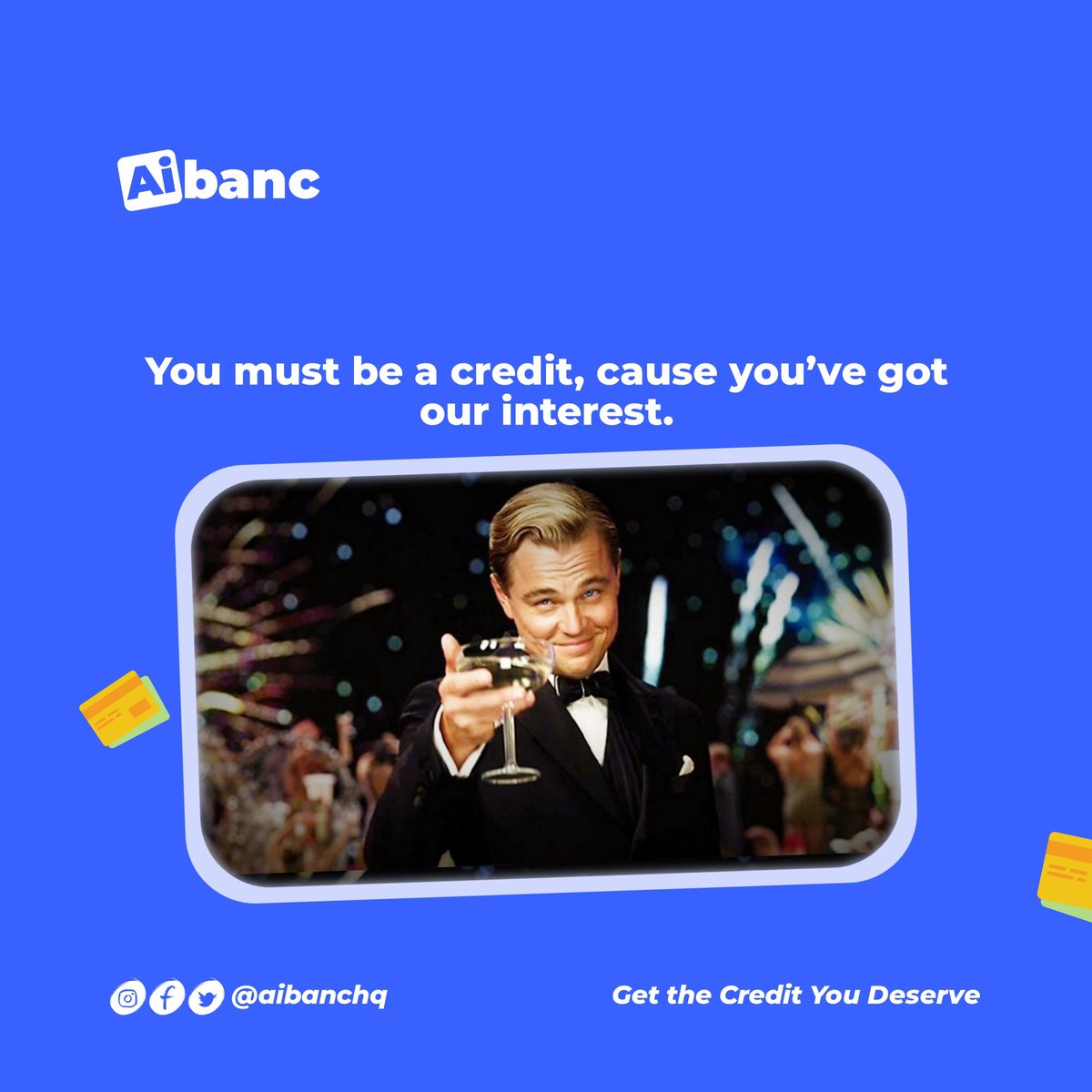 aibanchq's tweet photo. Yes, you 😎
You’ve got our interest 🤲
#aibanc #tgif #tgifaibanc #moneyriddle #credityoudeserve #creditispower #credit #creditmeme #creditispower #crediteducation https://t.co/3QrgBhQRBs