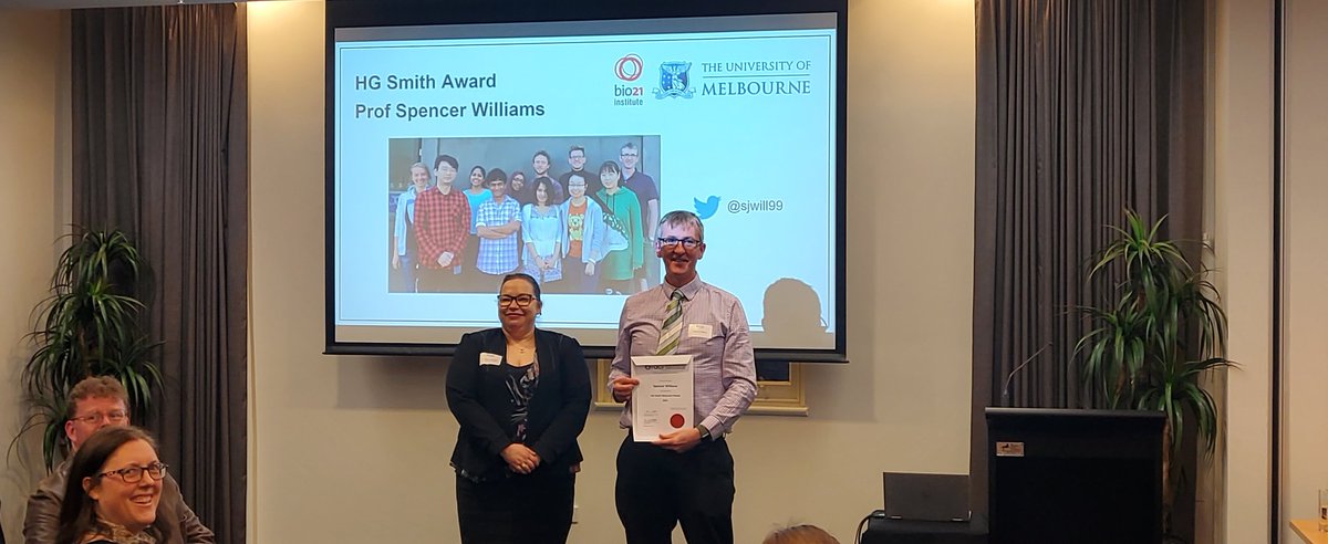 ACTV_Research's tweet photo. Congratulations to Prof Spencer Williams @sjwill99 the HG Smith Award recipient for 2021 @RACInational @RACI_VIC a marvellous chemist https://t.co/Dj9umvJKM6