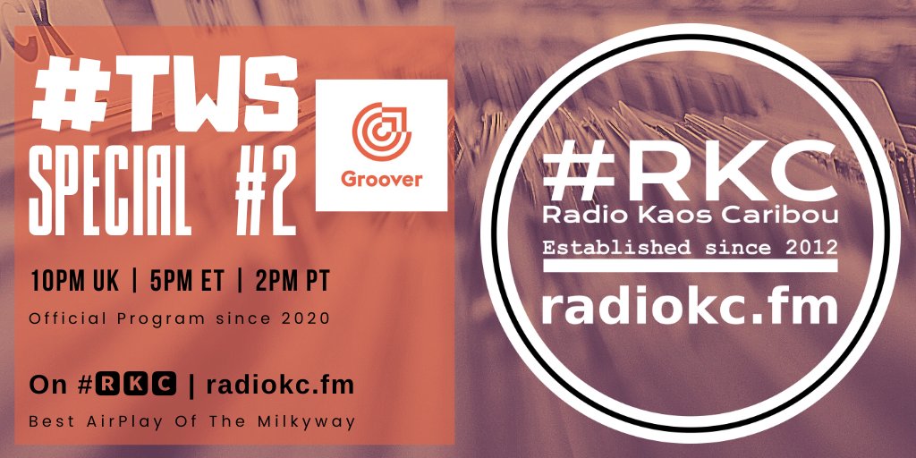 #𝗥𝗞𝗖 (@radiokc) on Twitter photo TODAY
🕙10PM UK⚪5PM ET⚪2PM PT
#TWS <a href="/HeyGroover/">Groover</a> SPECIAL
EPISODE #2 | #REPLAY
🆕& Upcoming Releases
⬇️Details⬇️
🌐 fb.com/RadioKC/posts/…
📻 #🆁🅺🅲 feat.
<a href="/MademoiselleSu1/">Mademoiselle Suzanne</a> | Mahssi | <a href="/merry_chr_stmas/">Merry Christmas</a> | <a href="/OfficialMowille/">Mowille</a> | <a href="/Mygravitygirls/">My Gravity Girls</a> | <a href="/bleach_new/">New Bleach</a> | <a href="/OnkLou/">Onk Lou</a>
.../... TODAY
🕙10PM UK⚪5PM ET⚪2PM PT
#TWS <a href="/HeyGroover/">Groover</a> SPECIAL
EPISODE #2 | #REPLAY
🆕& Upcoming Releases
⬇️Details⬇️
🌐 fb.com/RadioKC/posts/…
📻 #🆁🅺🅲 feat.
<a href="/MademoiselleSu1/">Mademoiselle Suzanne</a> | Mahssi | <a href="/merry_chr_stmas/">Merry Christmas</a> | <a href="/OfficialMowille/">Mowille</a> | <a href="/Mygravitygirls/">My Gravity Girls</a> | <a href="/bleach_new/">New Bleach</a> | <a href="/OnkLou/">Onk Lou</a>
.../...