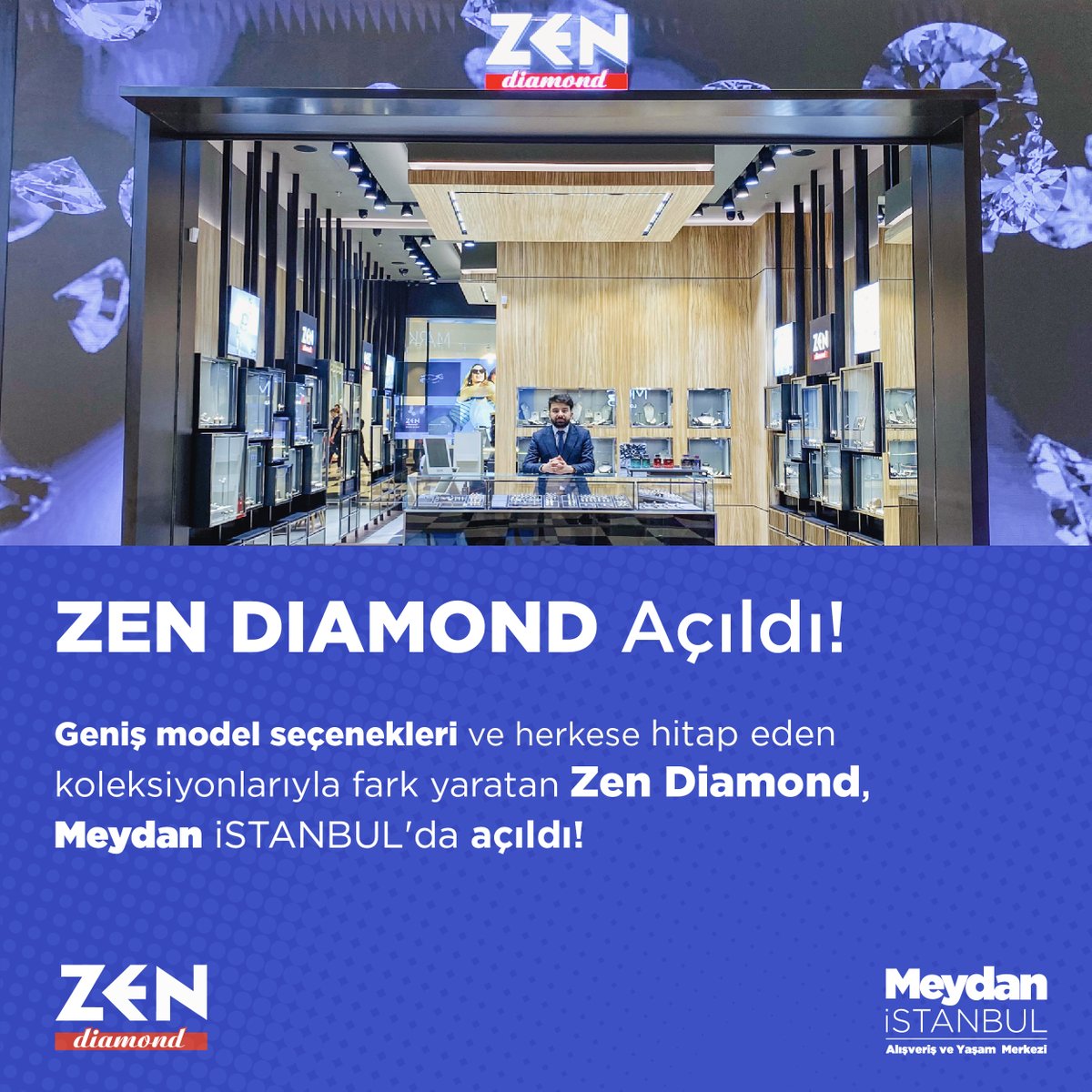 MeydanAVM's tweet photo. Zen Diamond AÇILDI! 🎉

Geniş model seçenekleri ve herkese hitap eden koleksiyonlarıyla fark yaratan Zen Diamond, Meydan İstanbul 'da AÇILDI!

#Zen #ZensizOlmaz #Diamond #ZenDiamond #Pırlanta #Altın #Mücevher #Takı #HayatMeydanda #MeydanİstanbulAVM https://t.co/tp97LcPWhS