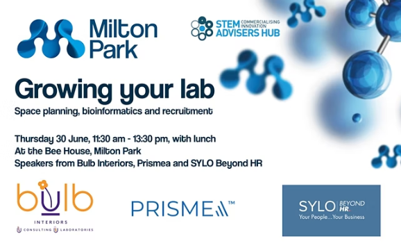 If you are in a ##lifesciences lab-based organisation, make sure you check out this free event at <a href="/MiltonPark/">Milton Park</a>  Thursday 30th June eventbrite.co.uk/e/growing-your…