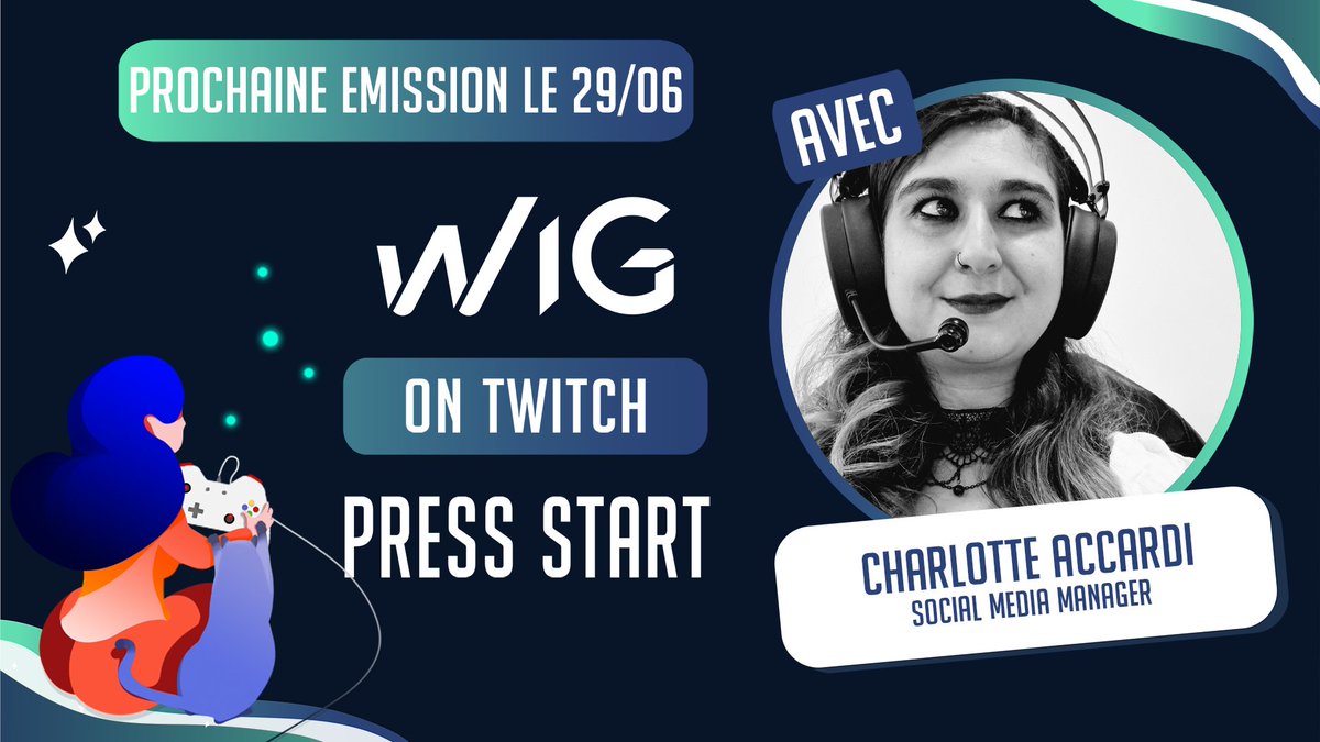 wig_fr's tweet photo. Intéressé·e par le métier de Social Media Manager ? 🔎

🔗 Rendez-vous mercredi 29 juin de 18h à 19h sur notre chaîne Twitch : https://t.co/2GLjYC7XRK

✨ Nous y accueillerons Charlotte Accardi pour parler de son parcours et de sa carrière. Préparez vos questions ! https://t.co/0Ljmv7zHjd