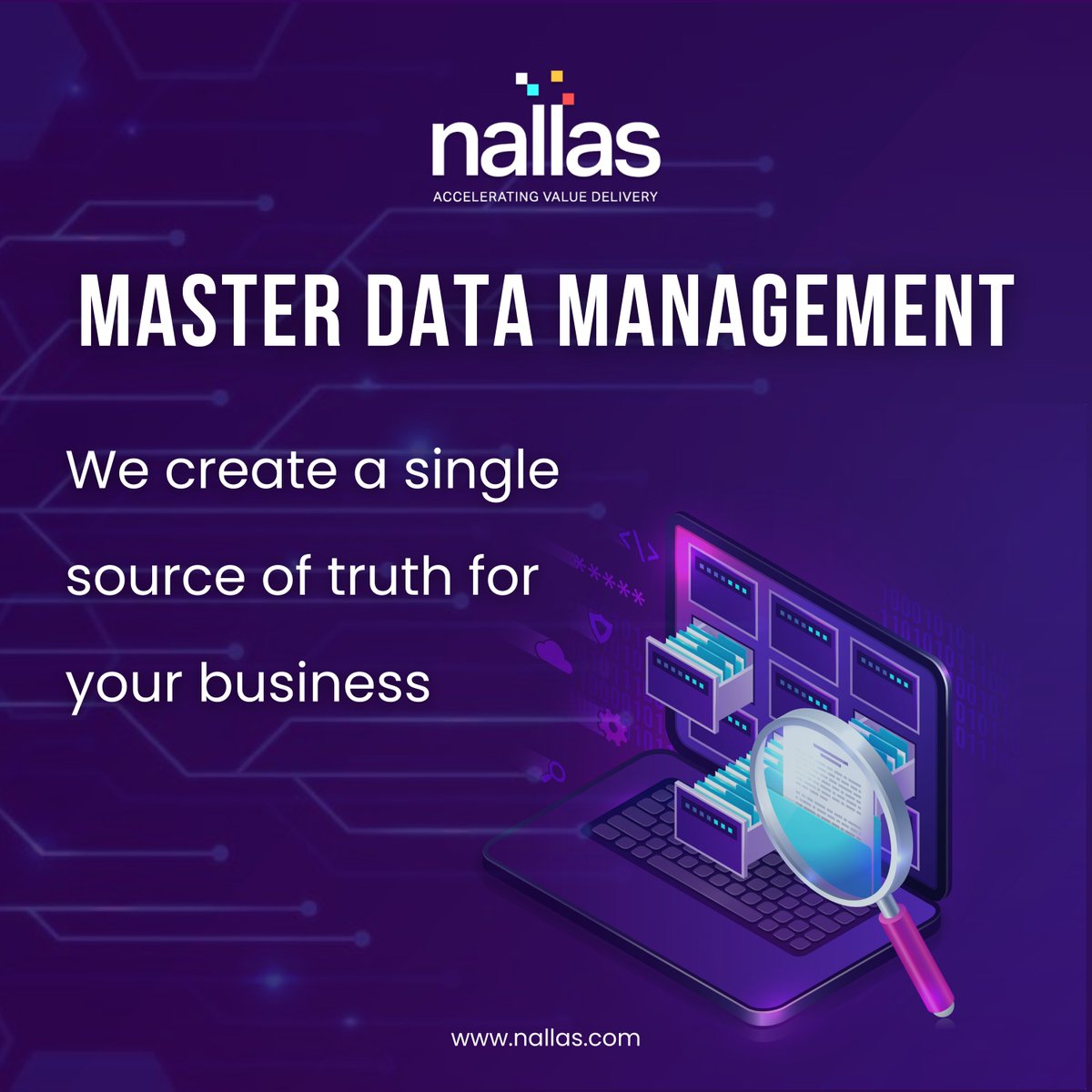 NallasCorp's tweet image. We help you remove data silos and create a single source of truth for your business. Check more about our service offerings here lnkd.in/g7PZvemx

Connect with us to centralize and manage your data
#masterdatamanagement #nallas #masterdatamanagementservices