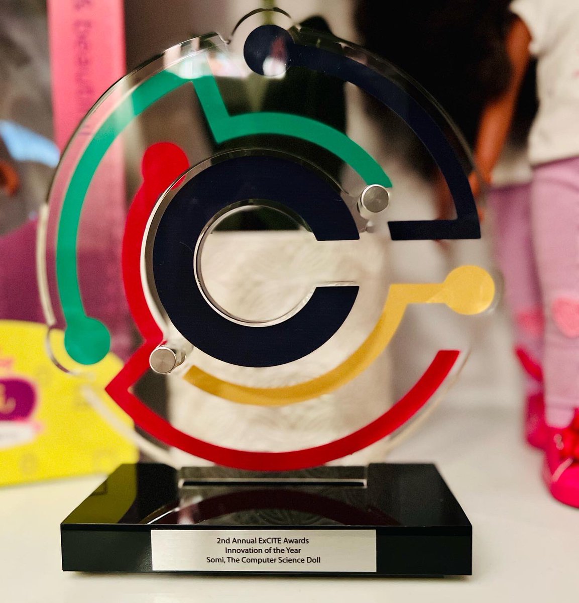 Receiving this beautiful @_CodeCrew ExCITE Innovation of the Year 2022 award for our Somi, the Computer Science Doll 😊 is encouraging for us to continue to create fun CS educational products that transform lives. Share and get a Somi doll at somidoll.com #SomiDoll
