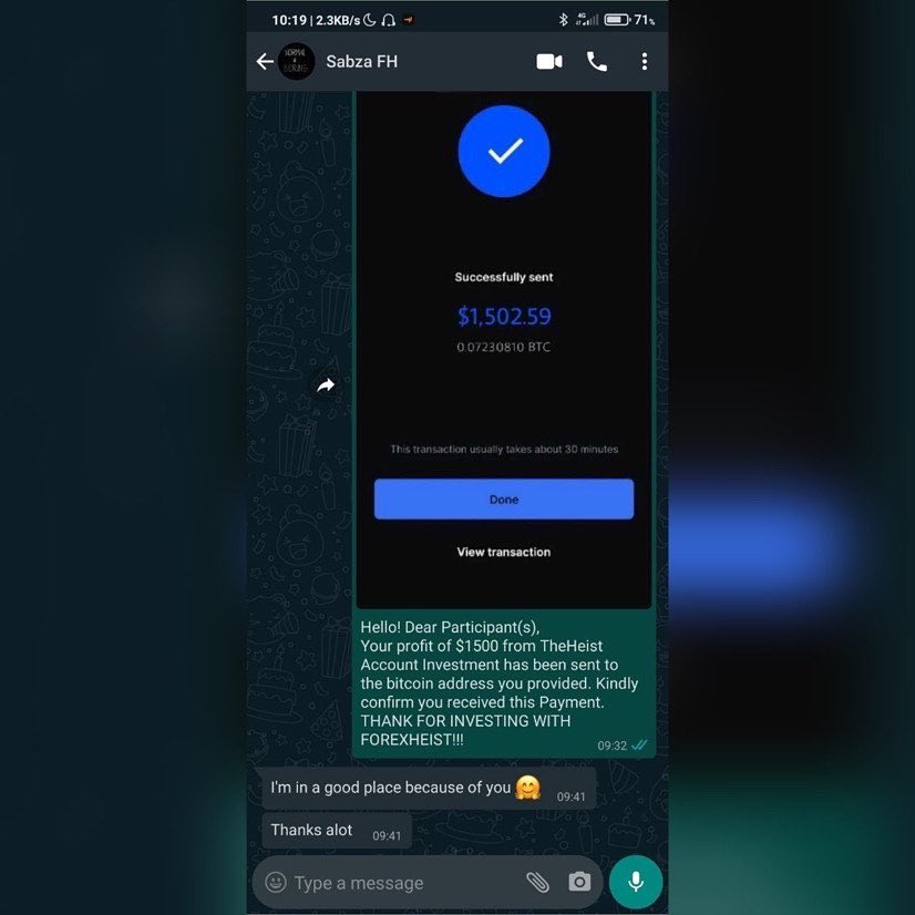 forex_heist's tweet photo. FOREXHEIST THEHEIST PAYOUT 🔥🔥💰💰

 Profits from TheHeist account investment is officially distributed. 
These are a samples of our TheHeist account clients who were ecstatic after receiving their weekly payout on their investment from this week….
#bitcoin https://t.co/4a9yJ6ArJc