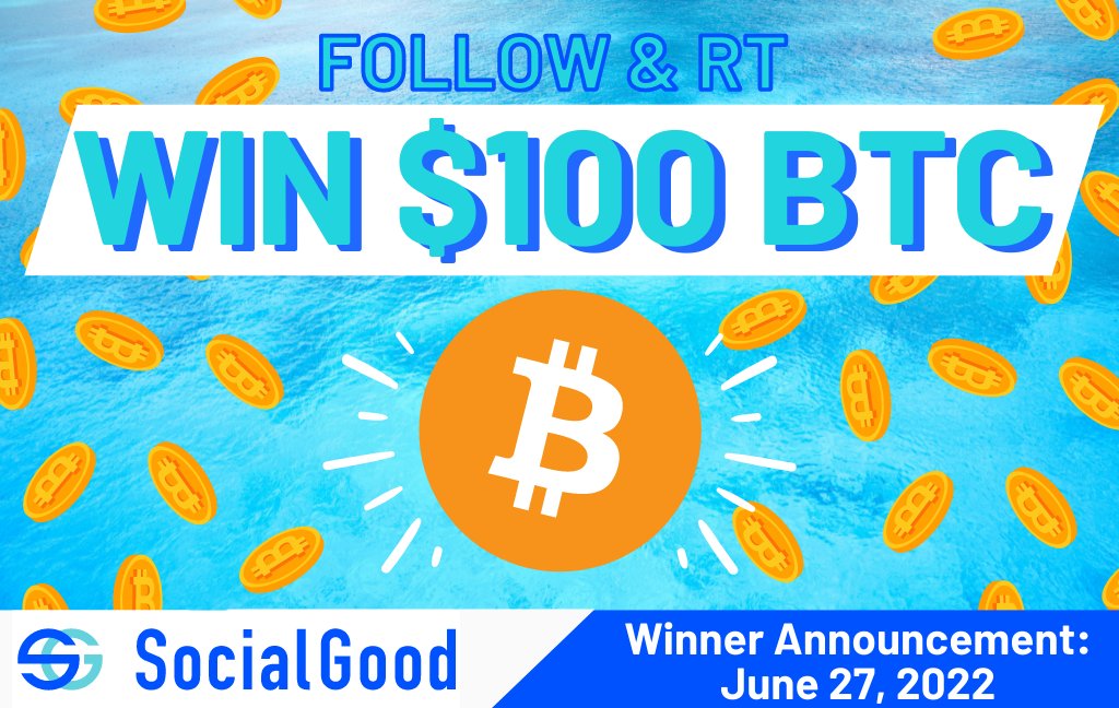 🏖️ Win $100 in $BTC 🏖️
Follow &amp; RT this for a chance to win a cool $100 worth of #Bitcoin !! 🤩
We'll tag the lucky 32nd #Giveaway winner on June 27.
Will you be the lucky one this time?🍀
Check out the SocialGood App for more free crypto gains!
📲socialgood.inc/?id=mwPN7i