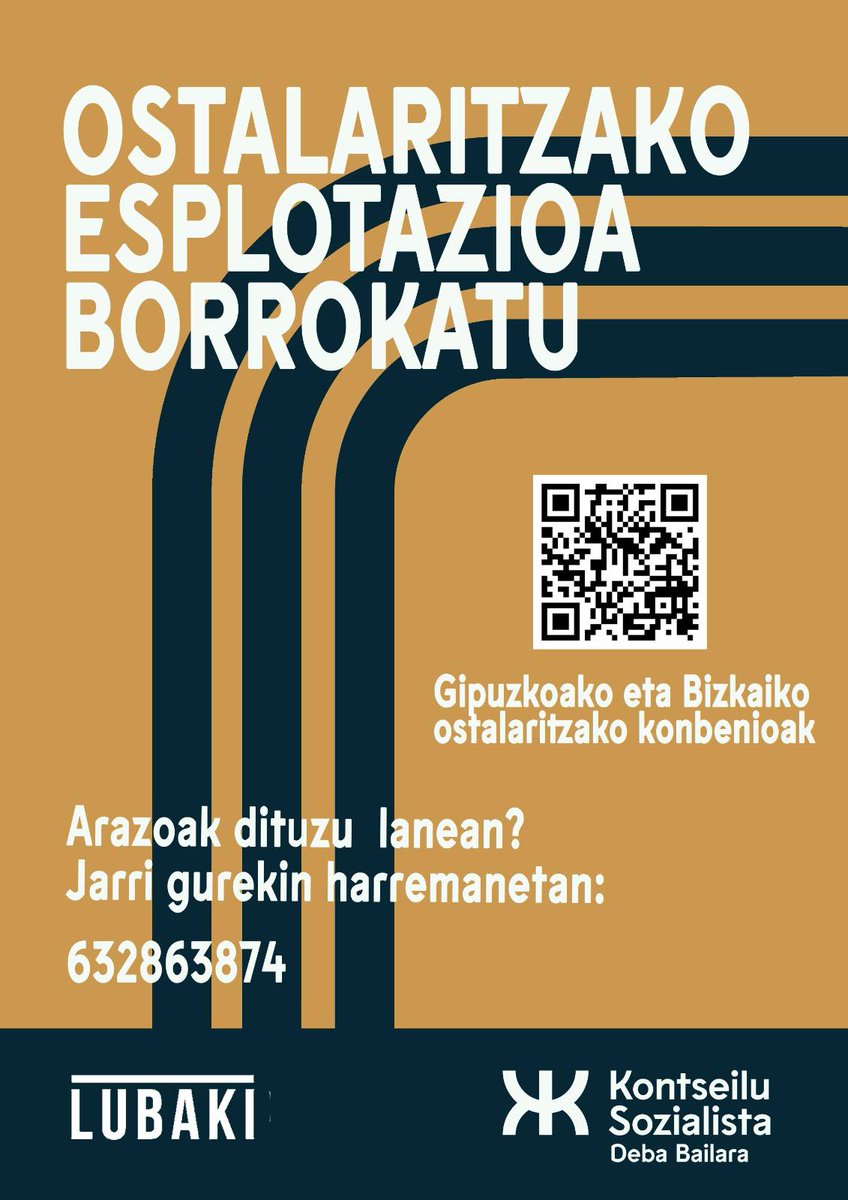 Ostalaritzako esplotazioa borrokatu! 

Ostalaritzan ohikoak dira behin-behinekotasuna, kontratu falta, eskubide urraketak...

Eta horri guztiari aurre egin ahal izateko tresna politikoen falta ere nabarmena da.

Eskubide urraketei aurre egiteko, ezinbestekoa da gure