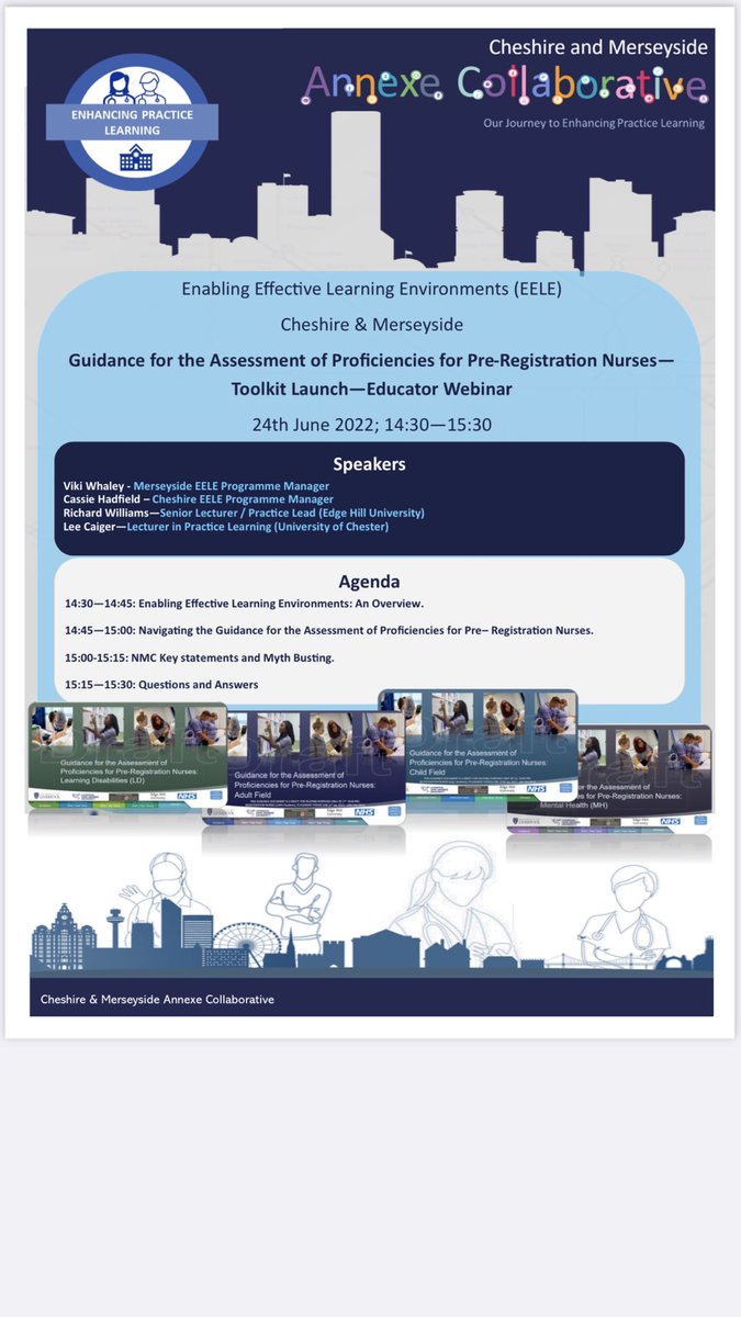 Viki Whaley (@whaleyviki) on Twitter photo A reminder for Cheshire and Merseyside practice assessors/supervisors: we have a webinar today to launch the Guidance for Assessment of Proficiencies toolkit for student nurses 14.30-15.30. Email for link PRNguidancepilot@chester.ac.uk <a href="/CMPLC_EELE/">C&M Practice Learning Collaborative (PLC) EELE</a> <a href="/NHSHEE_NWest/">NHSE Workforce, Training and Education – NW</a> @FhscChester A reminder for Cheshire and Merseyside practice assessors/supervisors: we have a webinar today to launch the Guidance for Assessment of Proficiencies toolkit for student nurses 14.30-15.30. Email for link PRNguidancepilot@chester.ac.uk <a href="/CMPLC_EELE/">C&M Practice Learning Collaborative (PLC) EELE</a> <a href="/NHSHEE_NWest/">NHSE Workforce, Training and Education – NW</a> @FhscChester