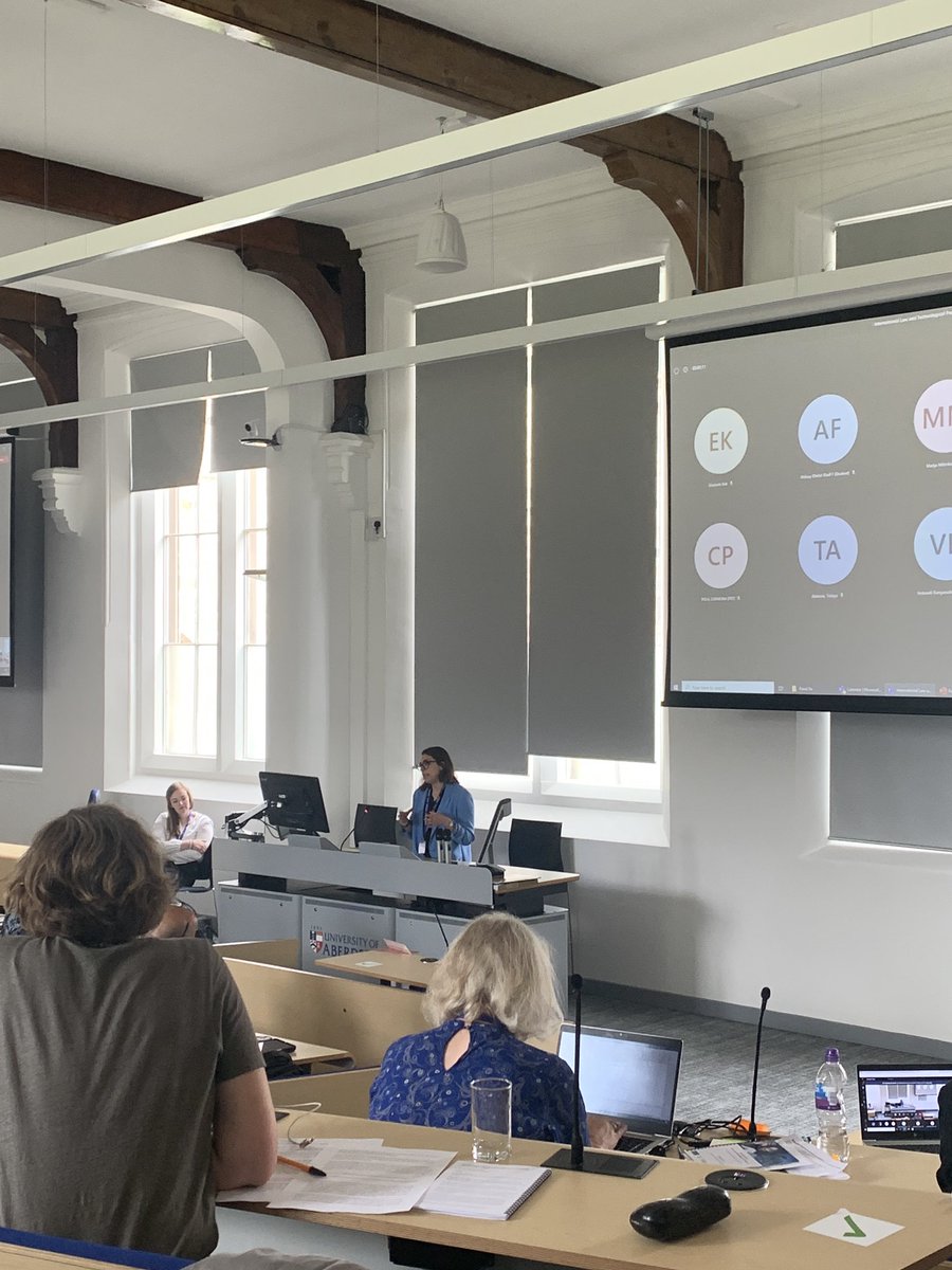 Chair @cfsmoran opened the panel, 1st speaker, Andreas Kulick discusses corporate interpretation of human rights; <a href="/stefaniasds/">Stefania Di Stefano</a> talks on Covid-19 “infodemic” and social media content moderation; @fra_sironi questions if intl criminal law can regulate online hate speech #ILTP2022