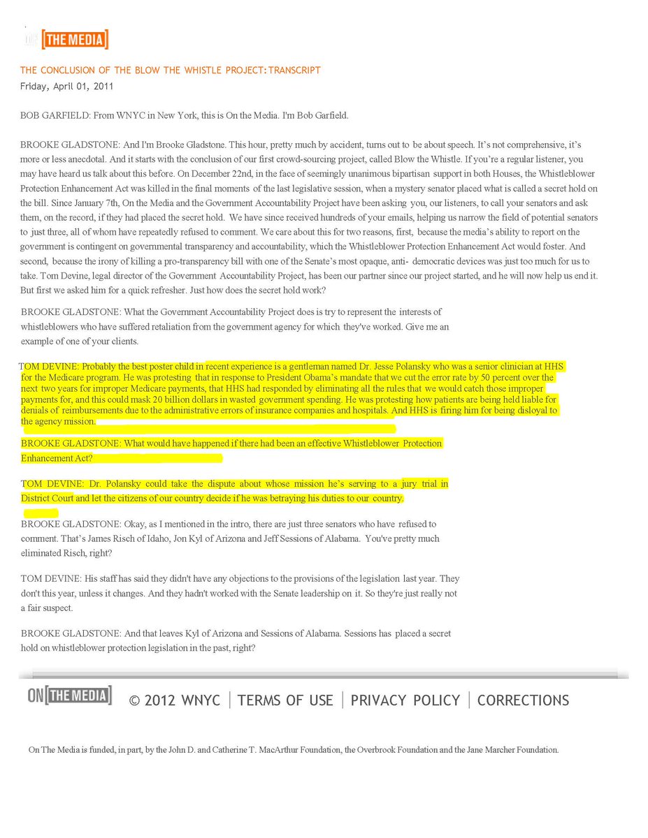 JessePolansky1's tweet photo. Grateful for the work of GAP and Tom Devine/Jack Kolar to safeguard those who #talktruthtopower.  They have been my bedrock since my days as a fraud fighter at the Centers for Medicare &amp; Medicaid. https://t.co/Quy3JPfP9Q