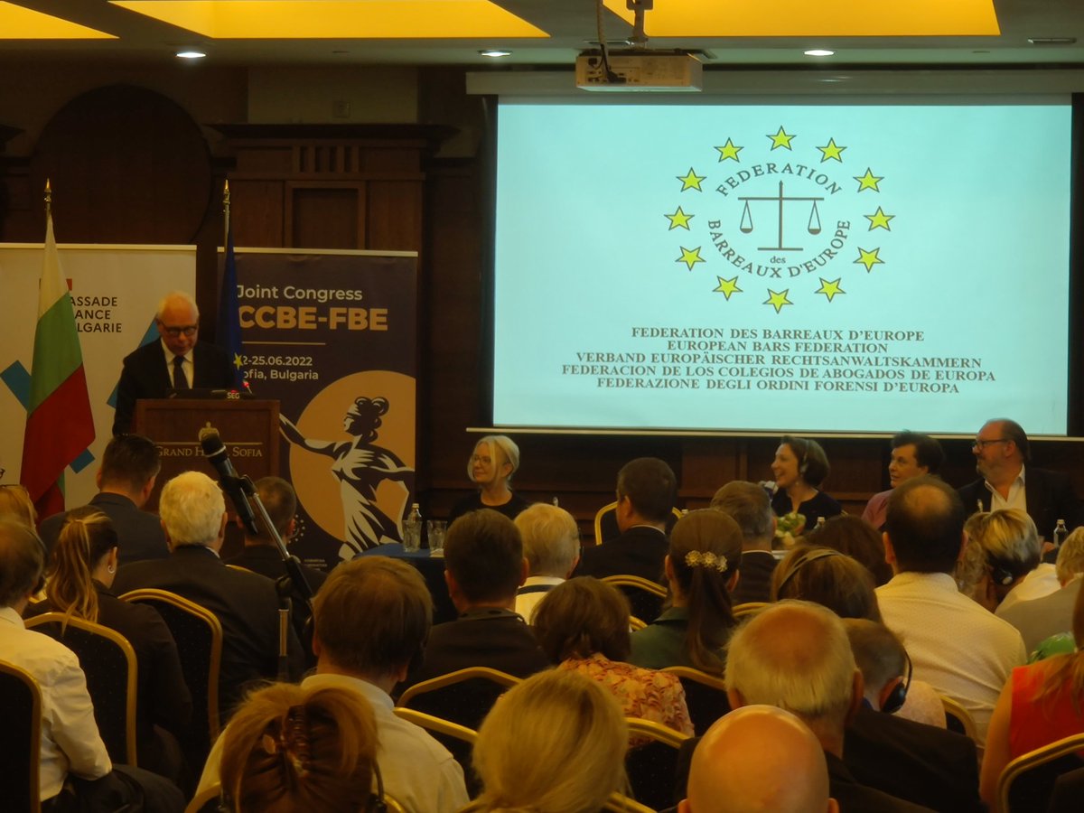 #FBESofia
<a href="/basdwmartens/">Bas Martens</a> the new President of the FBE addressing the General Assembly after the joint congress with <a href="/CCBEinfo/">CCBE</a>.
