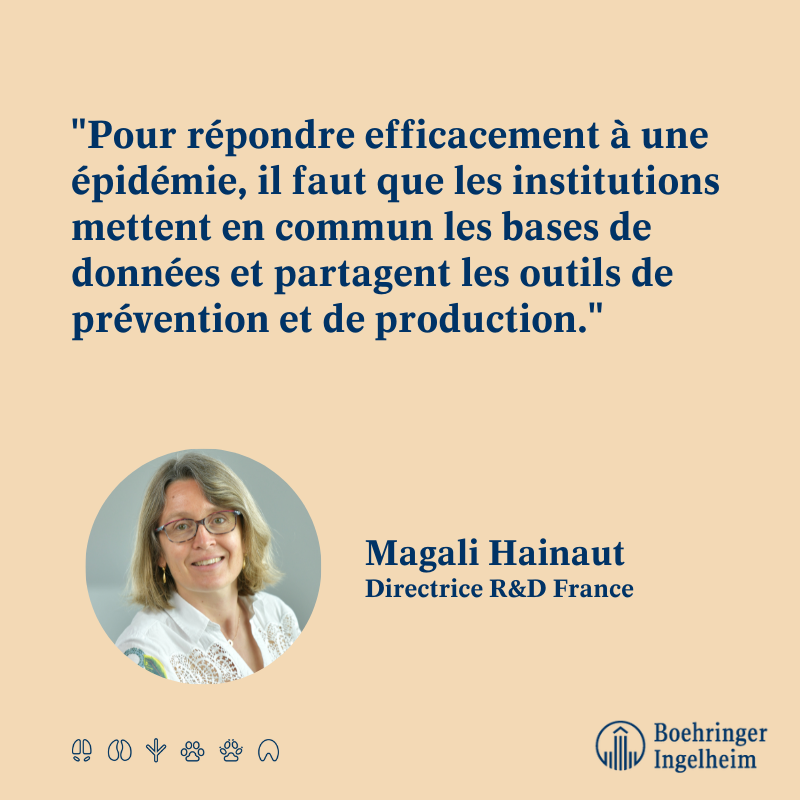 BoehringerFR's tweet photo. 🗞️#Presse | Dans un entretien pour le magazine #MaSanté @RA_Sante, Magali Hainaut, notre Directrice #RetD, revient sur l'approche #OneHealth dans laquelle il n'existe pas de frontière entre la #santéhumaine &amp; la #santéanimale.

A découvrir 👇