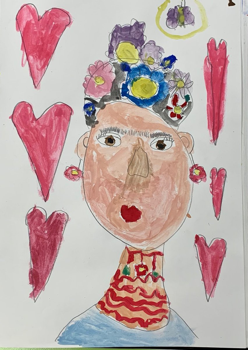 amberley_ce's tweet photo. Wow! What incredible artists we have in Maple class! These Frida Kahlo portraits are stunning! #smallschools #ruralschools https://t.co/NXgvffhg62